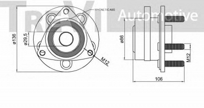 TREVI AUTOMOTIVE wb2257 -  Комплект подшипника ступицы колеса